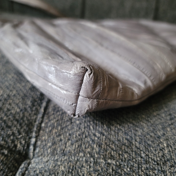 Vintage 80s Eel Skin Leather Shoulder Bag - Picture 7 of 14